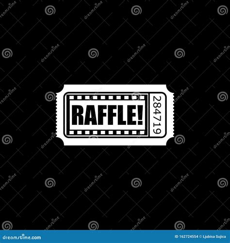 Raffle Ticket Isolated on Black Background Stock Illustration ...