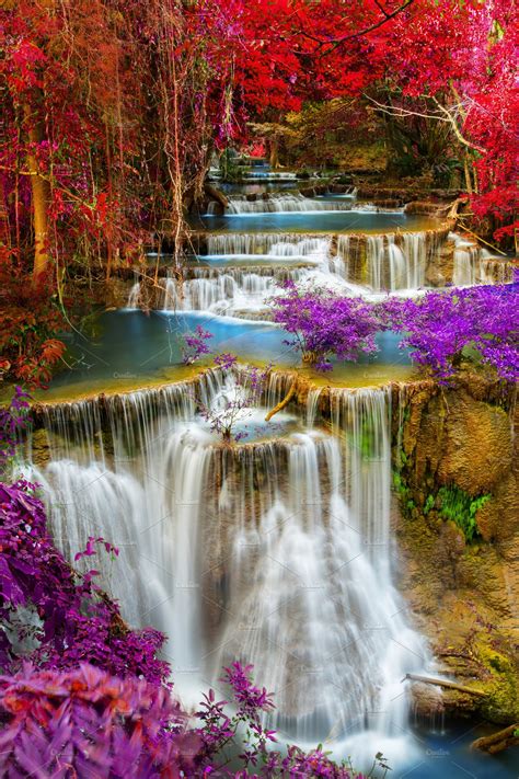 Waterfall featuring autumn, background, and beautiful | High-Quality ...