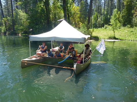 campers make a raft | Camp Augusta