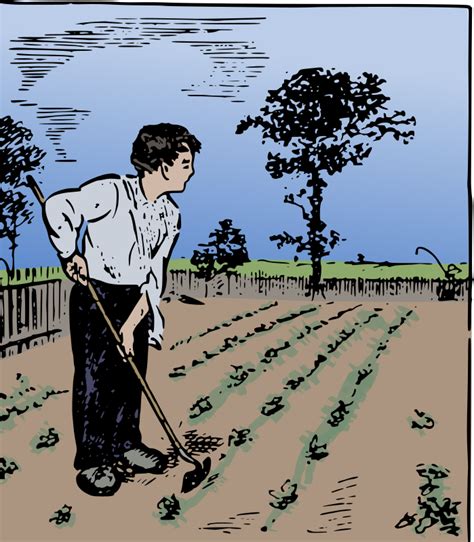 Farmer with a Hoe - Openclipart