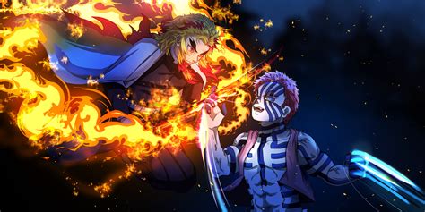 ArtStation - Rengoku Kyojuro vs. Akaza Fanart (Collab)