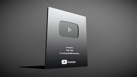 Youtube silver Play button - Download Free 3D model by ARS 3D (@m.arsyi ...