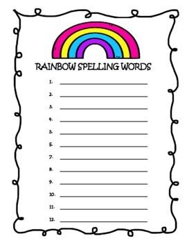 Rainbow Spelling Words by BLOOMING with BLAIR | Teachers Pay Teachers