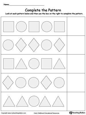 Complete The Pattern Worksheets For Preschool – Thekidsworksheet