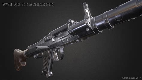 ArtStation - WWII Weared MG 34 Videogame Asset