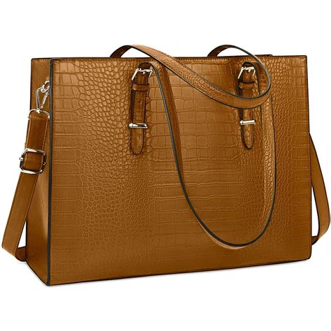 Laptop Bag for Women 15.6 inch Laptop Tote Bag Leather Classy Computer ...