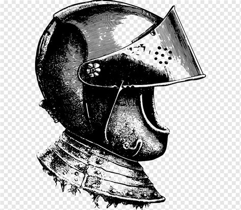 Knight, knight helmet, monochrome, sports Equipment, pith Helmet png ...