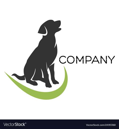 Sitting dog logo Royalty Free Vector Image - VectorStock