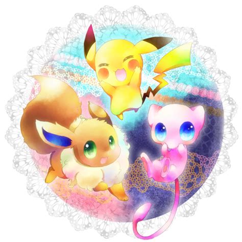 Mew, Eevee, and Pikachu - Mew the Pokemon Photo (40820834) - Fanpop