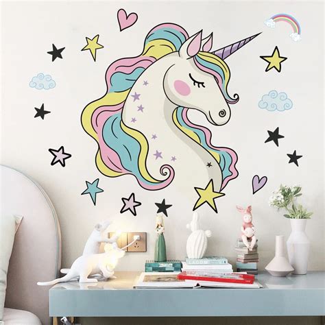 Unicorn Wall Sticker in 2021 | Unicorn wall decals, Sticker decor ...