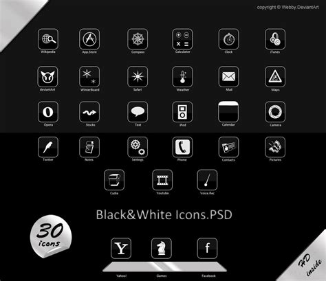 HD Black-White icons.psd by Webby-B on DeviantArt