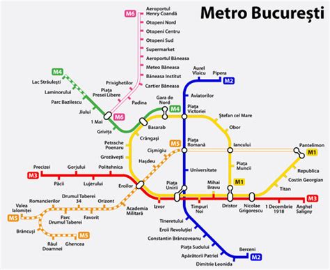 Map of the Bucharest Metro | Metro map, Underground map, Subway station map