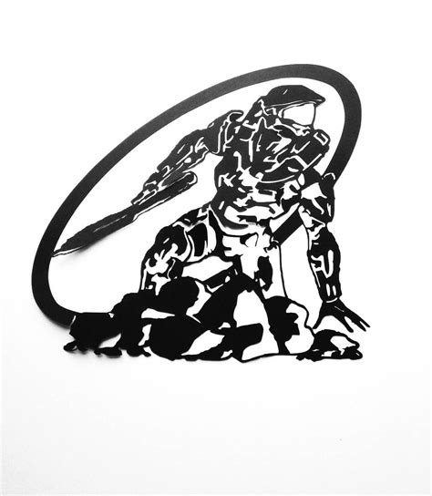 Halo / silhouette paper cut craft / wall art