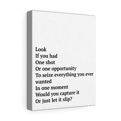 Eminem Lyrics Wall Art, Lose Yourself Eminem Canvas Gallery Wraps - Etsy