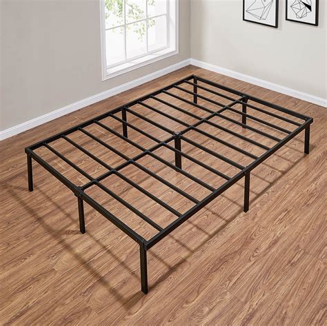 Mainstays 14" Heavy Duty Steel Slat Queen Platform Bed Frame, Black ...