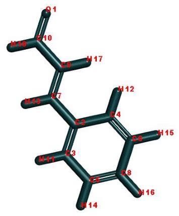 Molecular structure of cinnamaldehyde (Pubchem ID: 637511). | Download ...