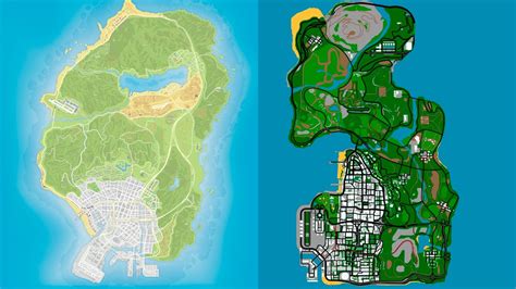 Gta San Andreas Map Vs Gta 5 Map Comparison