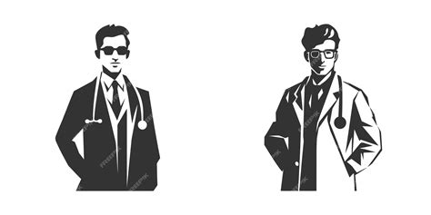 Premium Vector | Doctor silhouette on a white background