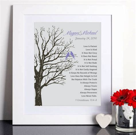 1 Corinthians 13 Wedding Gift Personalized Print Love is | Etsy