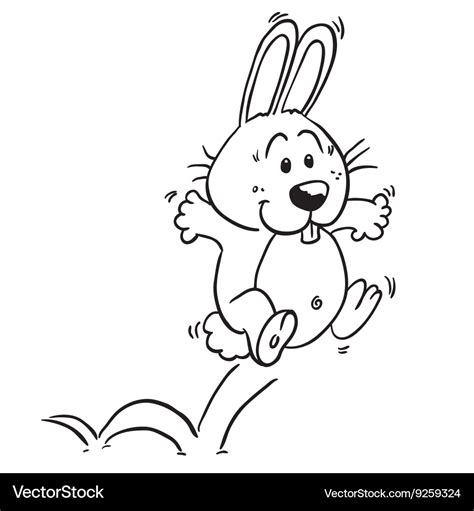 Black and white jumping rabbit Royalty Free Vector Image