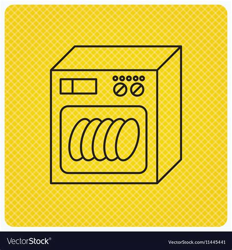 Dishwasher icon kitchen appliance sign Royalty Free Vector