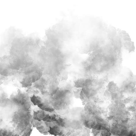 Black smoke rising up effect isolated on transparent background for ...