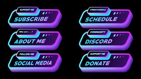 Retro Button Twitch Panels - Gaming Visuals