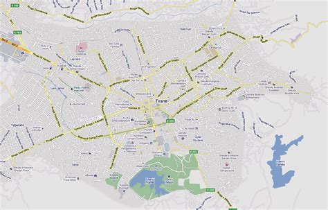 Detailed road map of Tirana city | Vidiani.com | Maps of all countries ...