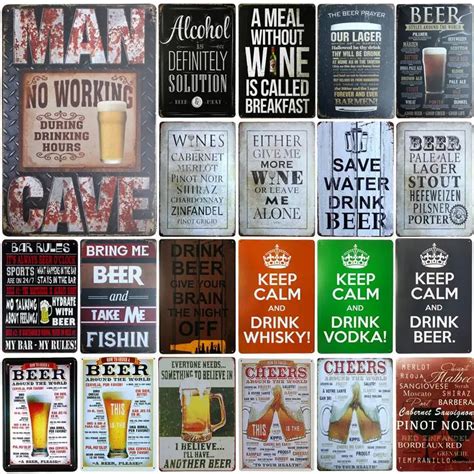 [SQ DGLZ]BEER Slogans Tin Sign Bar Wall Decor Club Metal Crafts Cheers ...