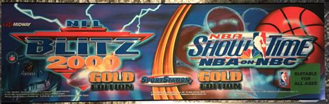 NFL Blitz 2000 Gold Edition/NBA Showtime Arcade Marquee – 26″ x 8 ...