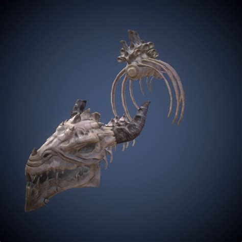 3d skeleton dragon model