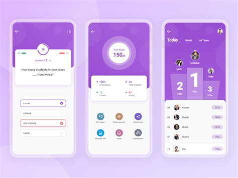 Quiz app UI design by Morsalin Sarker on Dribbble