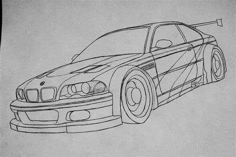 WIP : BMW M3 GTR NFS Most Wanted (2005) by Bloudy92 | Cool car drawings ...