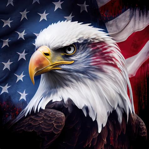 Premium AI Image | eagle and USA flag national poster American Bald ...