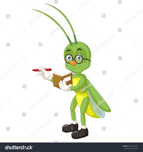 Funny Grasshopper Cartoon Your Design Stock Vector (Royalty Free ...