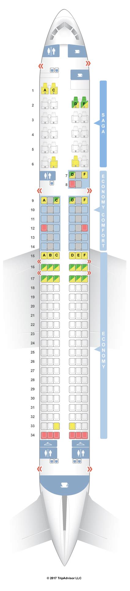 SeatGuru Seat Map Icelandair Boeing 757-200 (752)