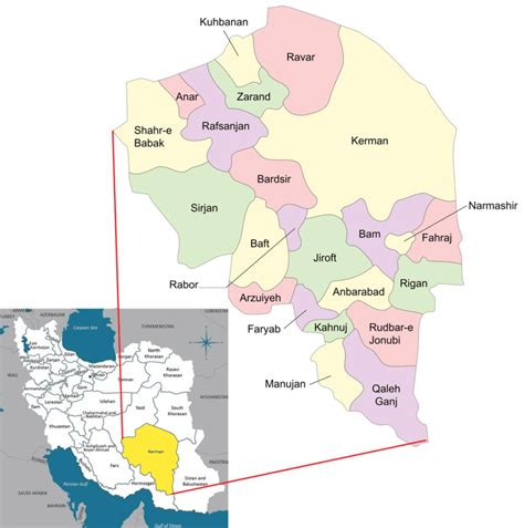 Geographic map of Kerman province. | Download Scientific Diagram