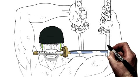 How To Draw Zoro 3 Sword Style | Step By Step | One Piece - YouTube