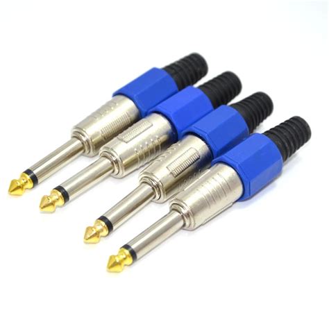 4 PCS 6.35mm wire connector 6.5mm mono audio jack 6.5 amplifier plugs ...