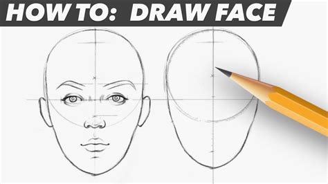 How To: Draw Face | Easy Beginner Proportion Tutorial - YouTube