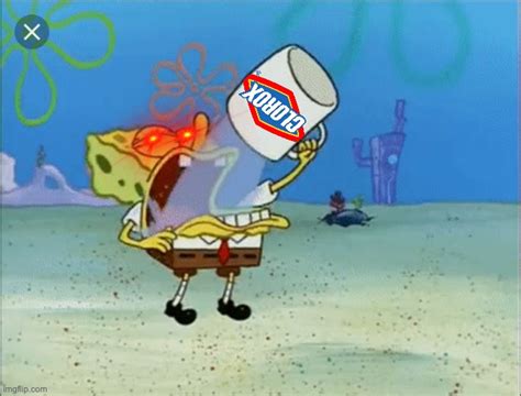 Spongebob drinking water - Imgflip