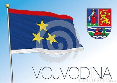 Vojvodina official national flag and coat of arms, Serbia, vector ...