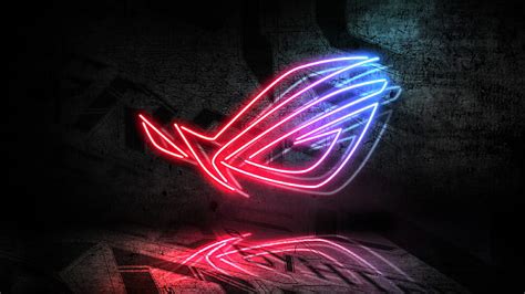 HD wallpaper: Asus ROG Neon Logo 4K | Wallpaper Flare