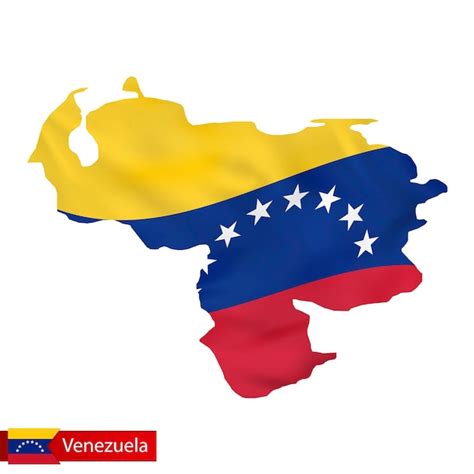 Premium Vector | Venezuela map with waving flag of country