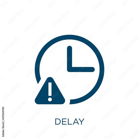 delay vector icon. delayed filled flat symbol for mobile concept and ...