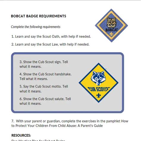 Bobcat Badge Cub Scout Helps and Documents – Scouter Mom