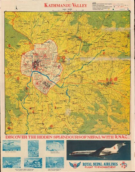 Kathmandu City. / Kathmandu Valley.: Geographicus Rare Antique Maps