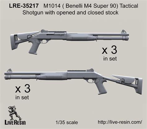 M1014 ( Benelli M4 Super 90) Tactical Shotgun with opened and closed stock