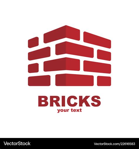 Brick construction logo template design Royalty Free Vector