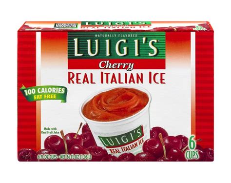 Buy Luigis Italian Ice, Real, Cherry - 6 Count Online | Mercato